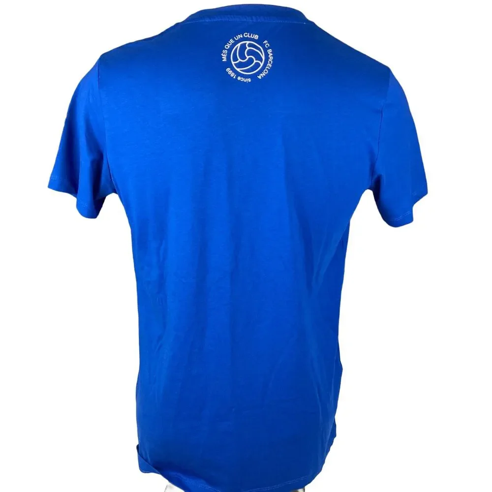 FC Barcelona T-Shirt Men’s Large Blue Força Barça Soccer Futbol Graphic NWT - Picture 8 of 13